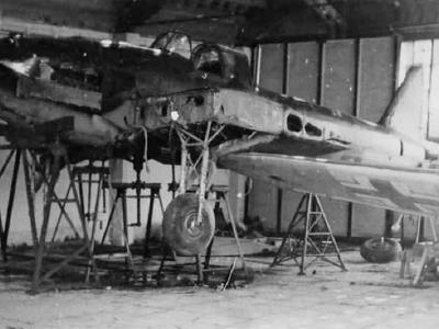Wreckage of a IL-2 in hangar