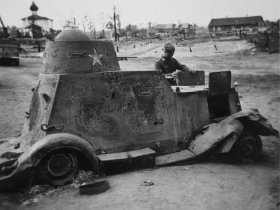 Destroyed armored car BA-20
