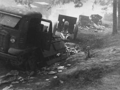 abandoned STZ-5 artillery tractor