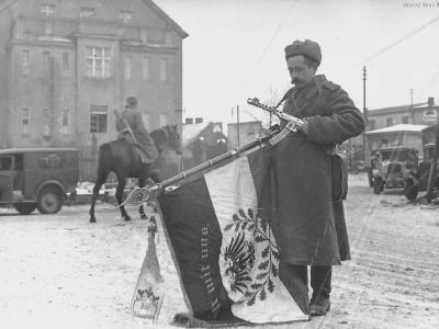 Soviet with German flag and PPS submachine gun