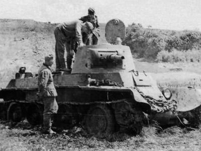 light tank BT-7 abandoned by the Red Army in the summer of 1941