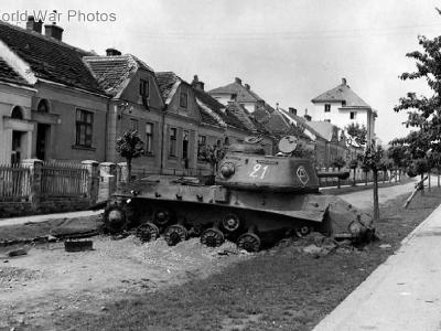 Destroyed IS-2 white „21”