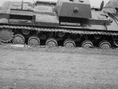 Abandoned soviet heavy tank KV-1