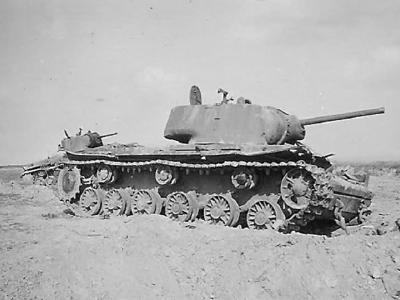 knocked out KV1 heavy tanks (model 1942)