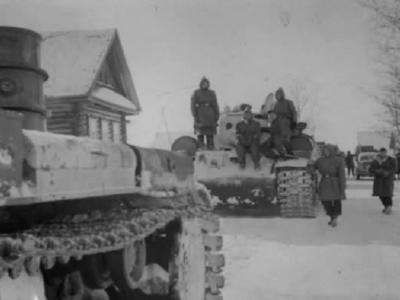 KV-1 tank in russian winter
