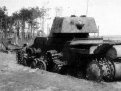 knocked out Soviet heavy tank KV-1