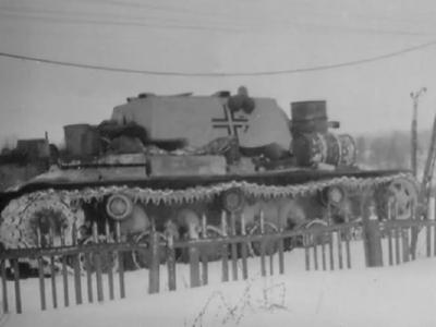 KV-1 tank in german service winter camo