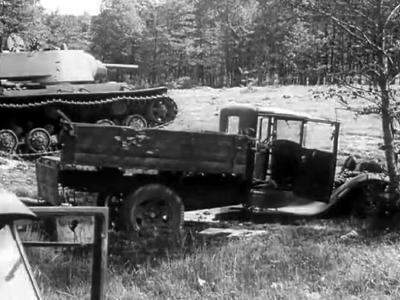 heavy tank KV-1 and GAZ-AA