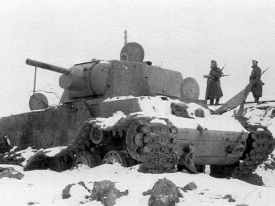 knocked out tank KV-1 model 1940