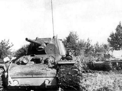 Abandoned KV1 heavy tanks