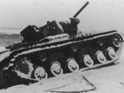 German tank KV-1 abandoned due to mechanical malfunction