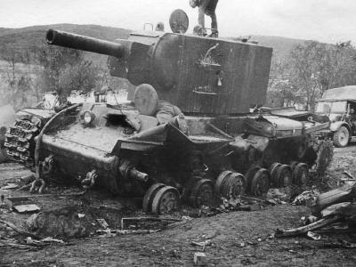 Destroyed Russian KV-2 Tank
