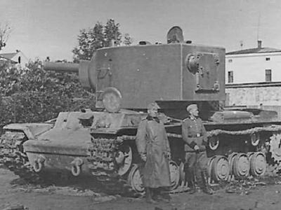KV2 tank after capture by German forces, Summer 1941