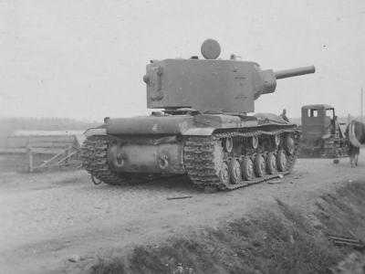 abandoned KV-2 Kliment Voroshilov tank