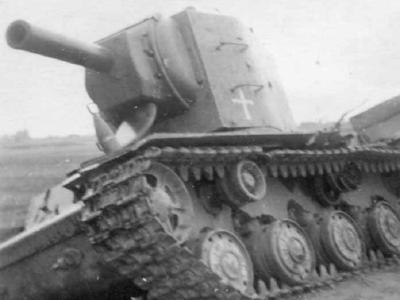 abandoned KV-2 tank
