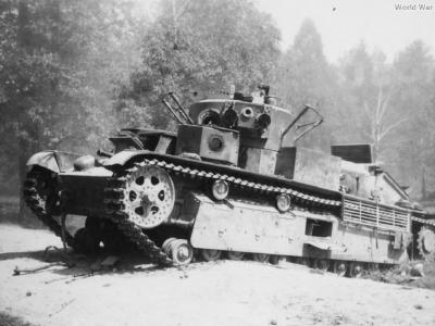 Destroyed tank T-28 model 1934 3