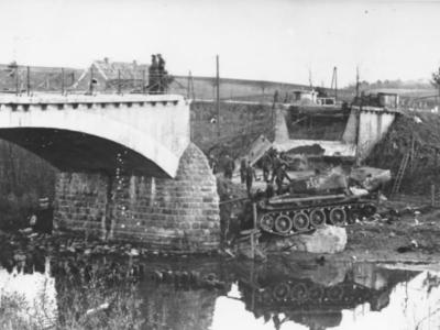 destroyed soviet T-34/85 of the 2nd Guards tank corps
