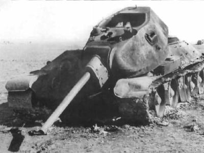 Destroyed by internal explosion tank T-34