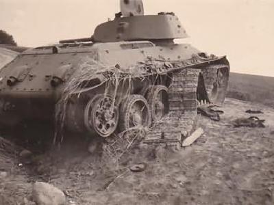 This T-34 76 was destroyed at the beginning of the Russian campaign