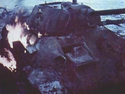 Burning T-34 tank 52