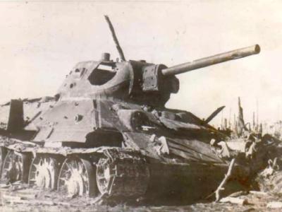 knocked out T-34 tank 57