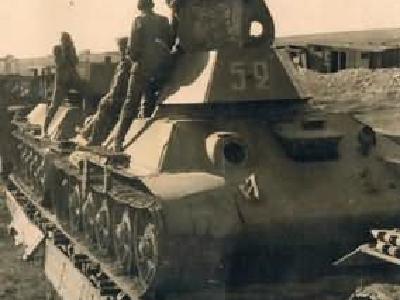 T-34 on the flatcar turret number 52