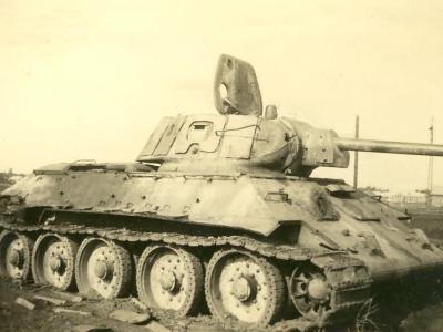 T-34 tank turret with additional armor