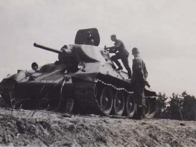 Abandoned soviet tank T-34 76 model 1940