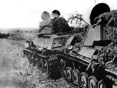 Abandoned T-34 and T-70 tanks