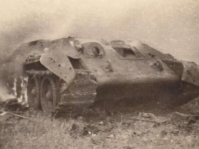 burning T-34 tank 4