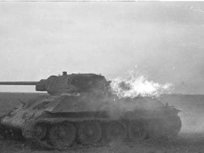 Burning T-34 tank 3