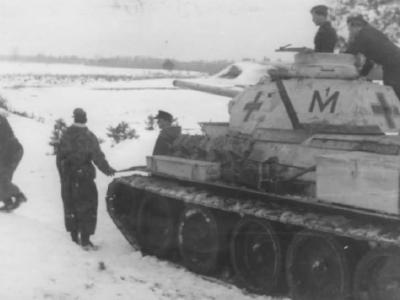 T-34/76 tank of the 4. (Panzer) Kompanie schweres Ski-Batallion 1 1944