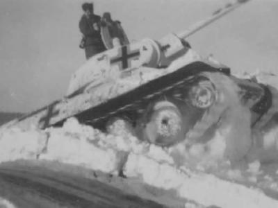 T-34/76 tank in german Wehrmacht service winter camo
