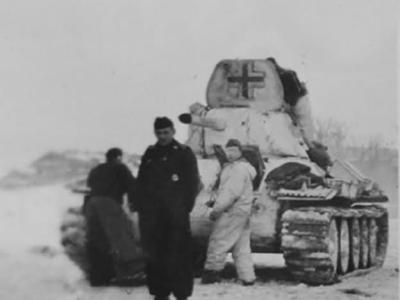 T-34 tank early in German Wehrmacht Service – winter