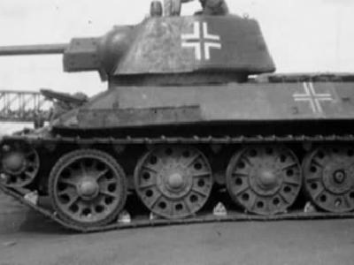 T-34/76 tank in german Wehrmacht service side