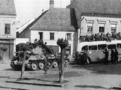T-34/76 tank on street