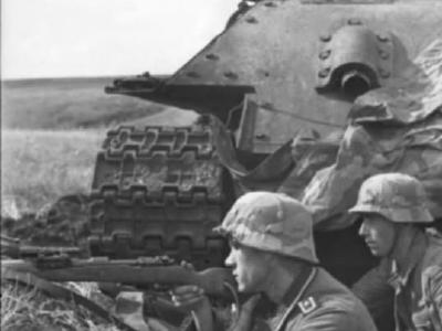 T-34 and german soldiers
