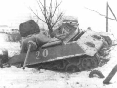 T-34/57 ehite 20 with ZIS-4, near town of Kalinin 1941