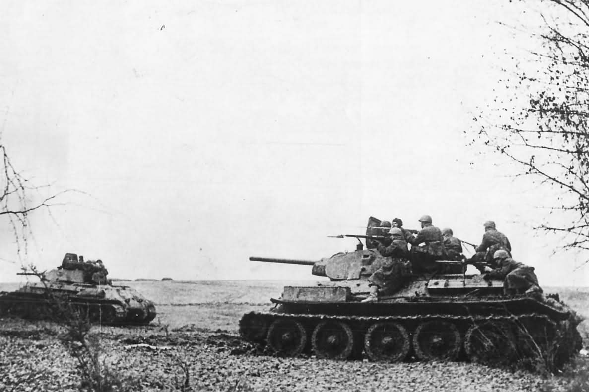 Soviet Troops atop T-34 Tanks During Fighting in Crimea | World War Photos