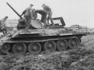 T-34/76 and wehrmacht troops