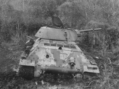 T-34/76 tank in mud