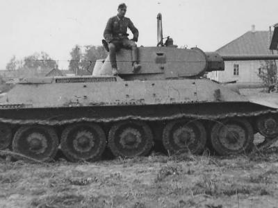 Early T-34 tank with welded turret
