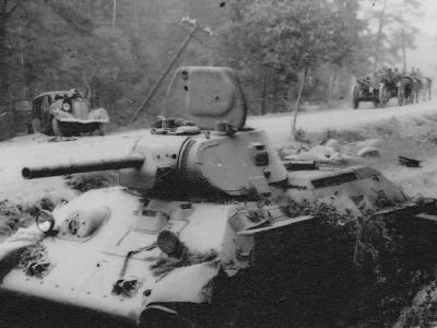 abandoned soviet tank T-34/76 mod 1941