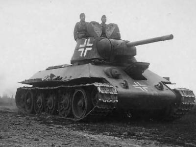German T-34 armed with the 76 mm gun F-34 – beute panzer