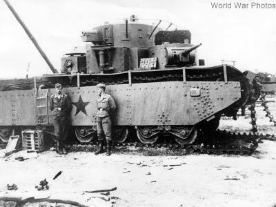 German Luftwaffe soldiers with T-35