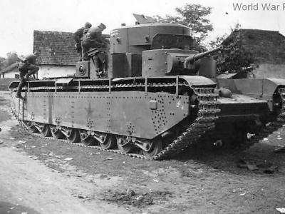 T-35 tank No183-8 near Lvov, 1941
