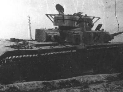 Soviet heavy tank T-35 fitted with radio antenna