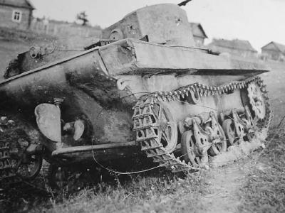 Soviet T-37 Amphibious Light Tank rear view